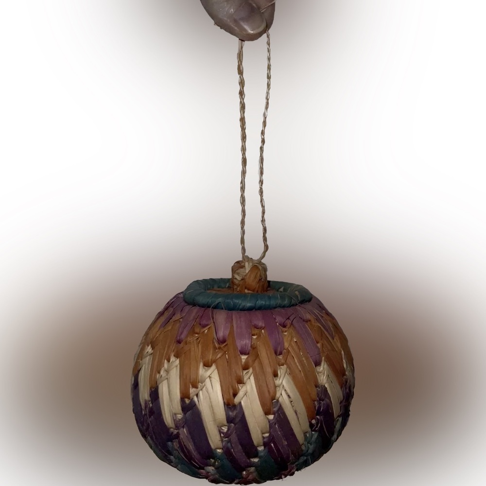 Antique Colorful Woven Hanging / Ornament Gorgeous Home Decoration 💥🦋 Vintage - Picture 4 of 6